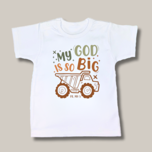 Kinder T-shirt – My God is So Big | Kiepwagen Design | Positieve Boodschap voor Kinderen